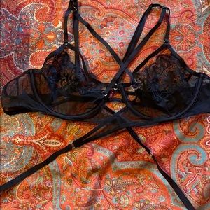Strappy bralette with lace lasenza